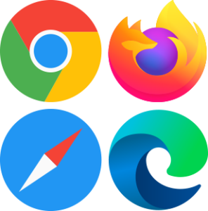 Google Chrom、Firefox、Safari、Edge