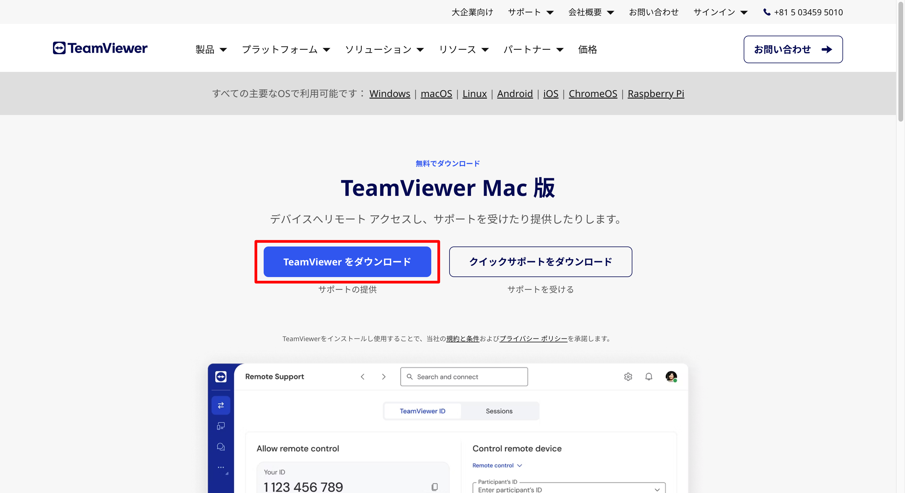 TeamViewer_ダウンロード画面