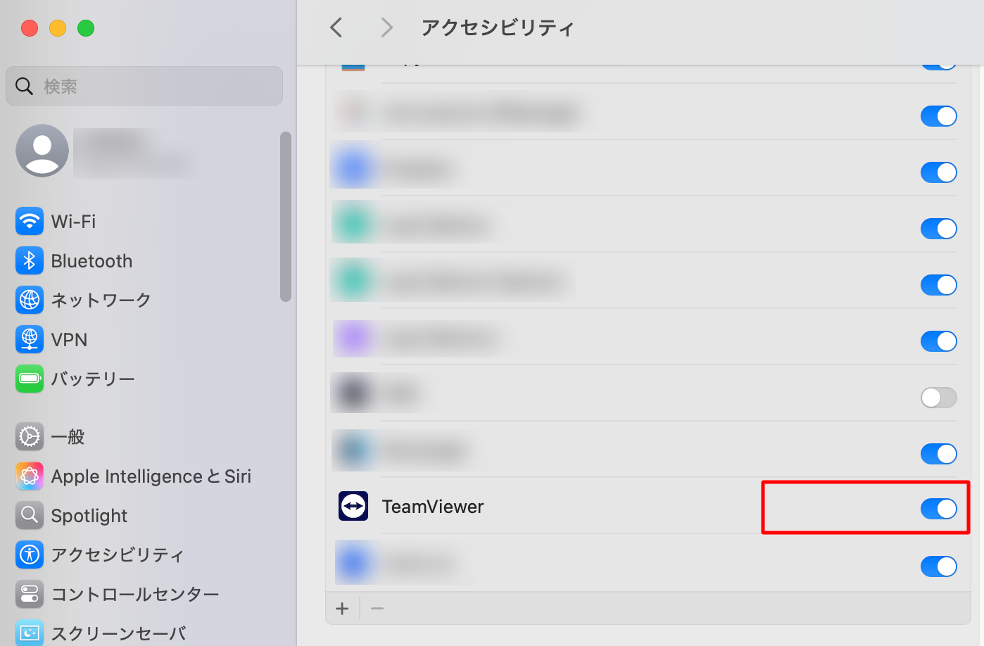 アクセシビリティの設定